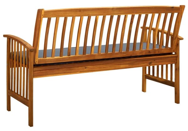 Vrtna klupa s jastukom 147 cm od masivnog bagremovog drva - Tamno siva 147 cm 1 1