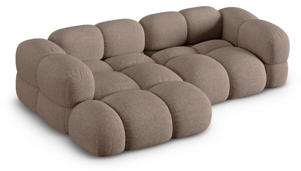 Smeđa kutna garnitura (s lijevim kutom/s ležaljkom) Loretto – Cosmopolitan Design