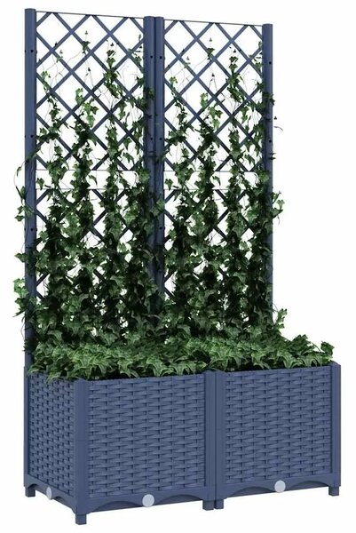 Vrtna žardinjera s rešetkom plavo-siva 80x40x136 cm PP - Plavo-siva 80 x 40 x 136 cm 1 Plavo-siva