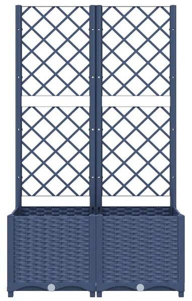 Vrtna žardinjera s rešetkom plavo-siva 80x40x136 cm PP - Plavo-siva 80 x 40 x 136 cm 1 Plavo-siva