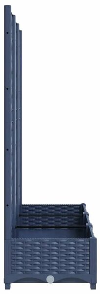 Vrtna sadilica s rešetkom plava siva 120 x 40 x 121 5 cm PP - Plavo-siva 120 x 40 x 121.5 cm 1 Plavo-siva