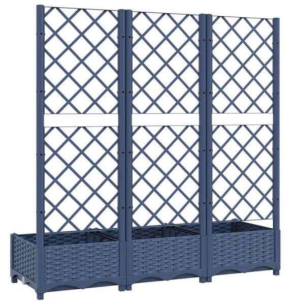Vrtna sadilica s rešetkom plava siva 120 x 40 x 121 5 cm PP - Plavo-siva 120 x 40 x 121.5 cm 1 Plavo-siva