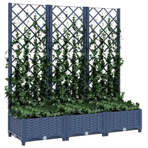 Vrtna sadilica s rešetkom plava siva 120 x 40 x 121 5 cm PP - Plavo-siva 120 x 40 x 121.5 cm 1 Plavo-siva