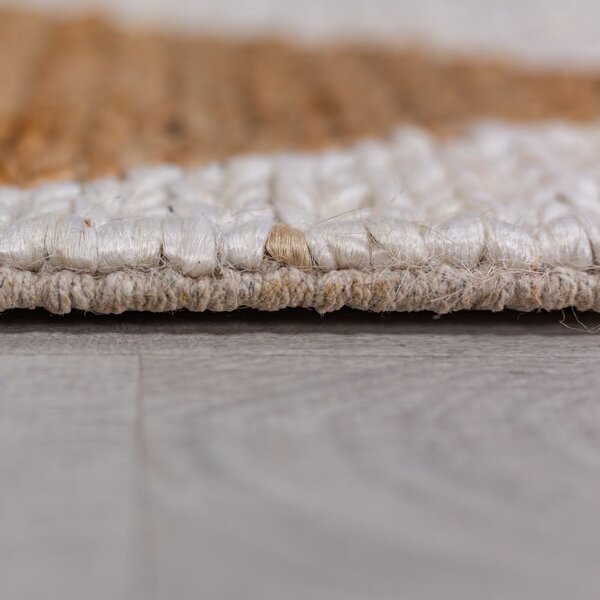 Bijeli/u prirodnoj boji ručno rađen tepih od mješavine jute 120x170 cm Effie Diamond – Flair Rugs