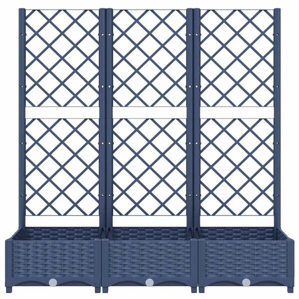 Vrtna sadilica s rešetkom plava siva 120 x 40 x 121 5 cm PP - Plavo-siva 120 x 40 x 121.5 cm 1 Plavo-siva
