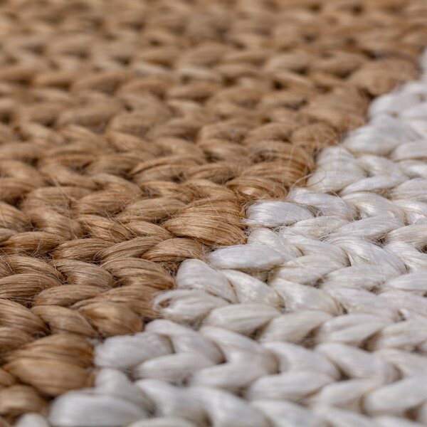 Bijeli/u prirodnoj boji ručno rađen tepih od mješavine jute 120x170 cm Effie Diamond – Flair Rugs