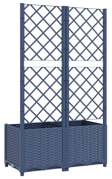 Vrtna žardinjera s rešetkom plavo-siva 80x40x136 cm PP - Plavo-siva 80 x 40 x 136 cm 1 Plavo-siva