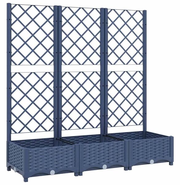 Vrtna sadilica s rešetkom plava siva 120 x 40 x 121 5 cm PP - Plavo-siva 120 x 40 x 121.5 cm 1 Plavo-siva