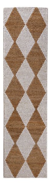 Bijela/u prirodnoj boji ručno rađena staza od mješavine jute 80x230 cm Effie Diamond – Flair Rugs