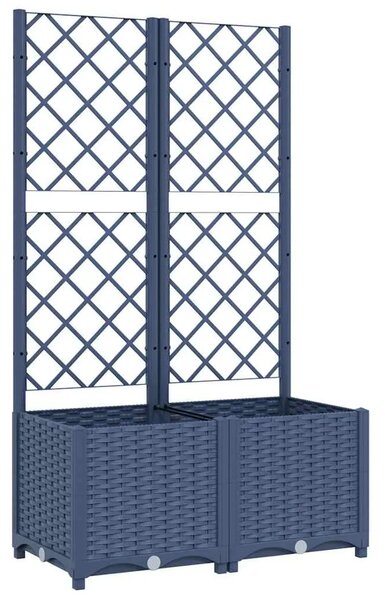 Vrtna žardinjera s rešetkom plavo-siva 80x40x136 cm PP - Plavo-siva 80 x 40 x 136 cm 1 Plavo-siva