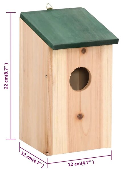 Kućice za ptice 4 kom drvene 12 x 12 x 22 cm - 4 4