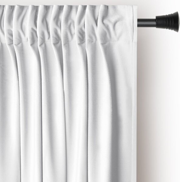 Bijela zavjesa za djelomično zamračenje od samta 140x245 cm Pleat – Restilo