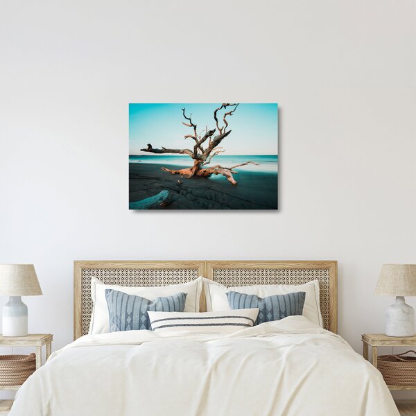 Staklena slika - Naplavine na plaži (70x50 cm)