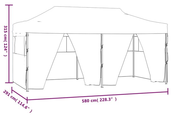 Profesionalni sklopivi šator za svadbe - šator za zabave 3 x 6 m čelični krem - Krema 1 Krema