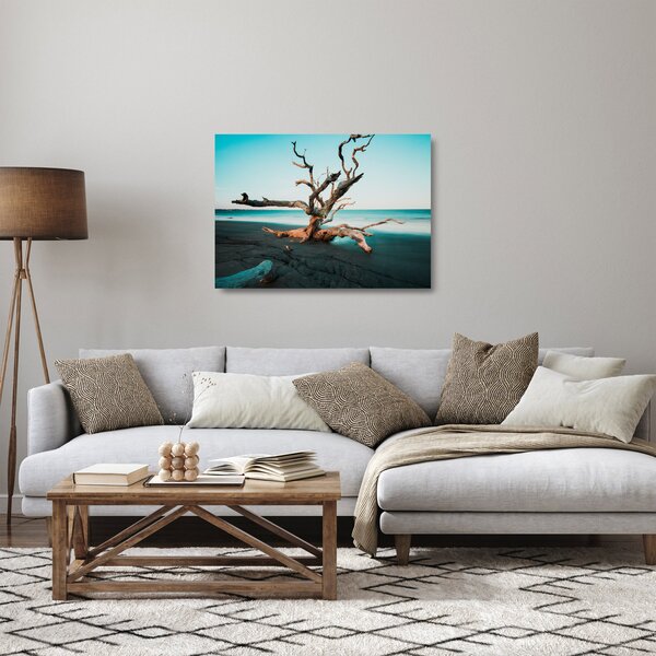 Staklena slika - Naplavine na plaži (70x50 cm)