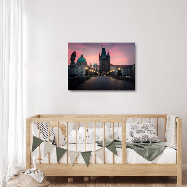 Staklena slika - Na Karlovom mostu (70x50 cm)