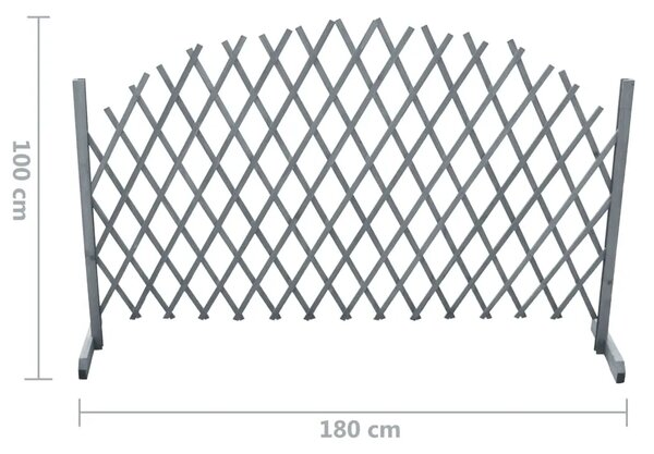 Rešetkasta ograda od masivne jelovine 1 8 x 1 m siva - Siva 1 Siva