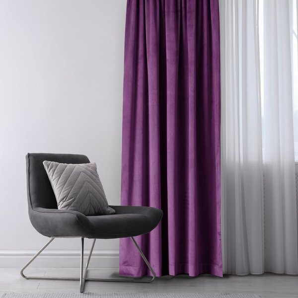 Ljubičasta zavjesa za djelomično zamračenje od samta 140x270 cm Eyelets – Restilo