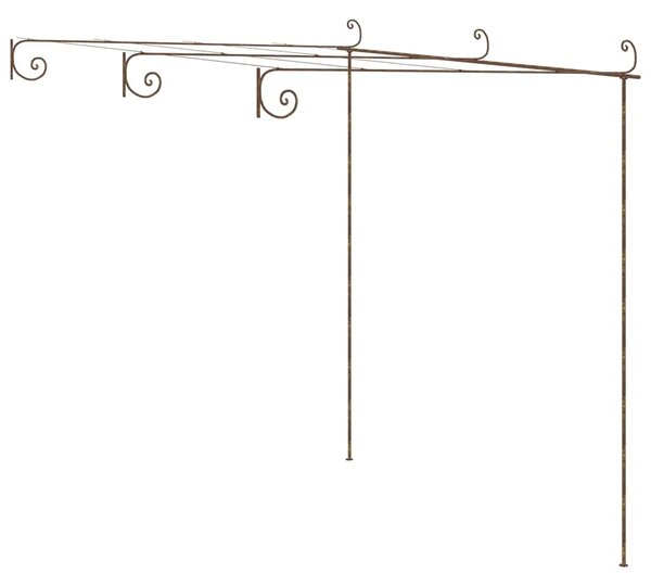 Vrtna pergola antikna smeđa 3 x 3 x 2 5 m željezna - 3 x 3 x 2.5 m 1 3 x 3 x 2.5 m