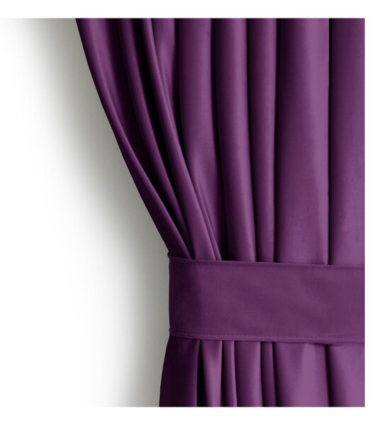 Ljubičasta zavjesa za djelomično zamračenje od samta 140x270 cm Eyelets – Restilo