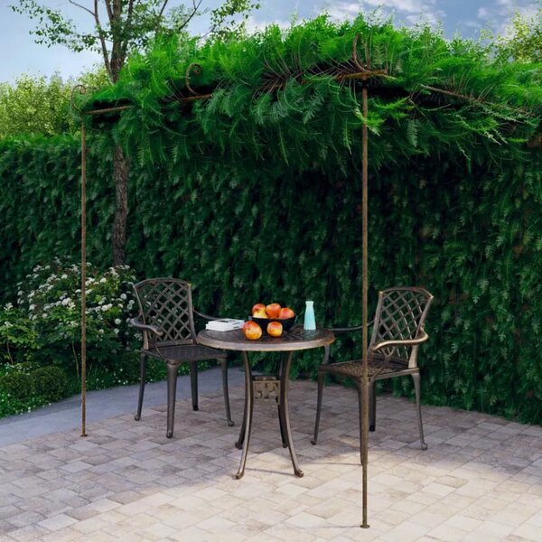 Vrtna pergola antikna smeđa 3 x 3 x 2 5 m željezna - 3 x 3 x 2.5 m 1 3 x 3 x 2.5 m