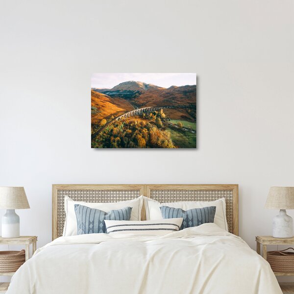 Staklena slika mosta u škotskoj dolini (70x50 cm)
