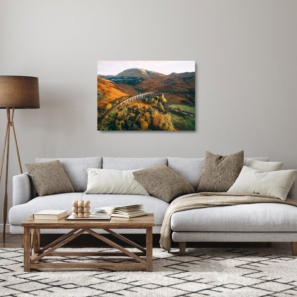 Staklena slika mosta u škotskoj dolini (70x50 cm)