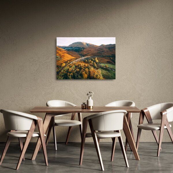 Staklena slika mosta u škotskoj dolini (70x50 cm)