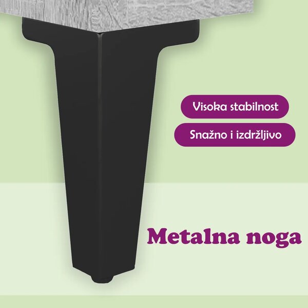 Noćni ormarići s metalnim nogama 2 kom sivi hrast 40x35x50 cm - Sivi hrast sonoma 2 Sivi hrast sonoma 2