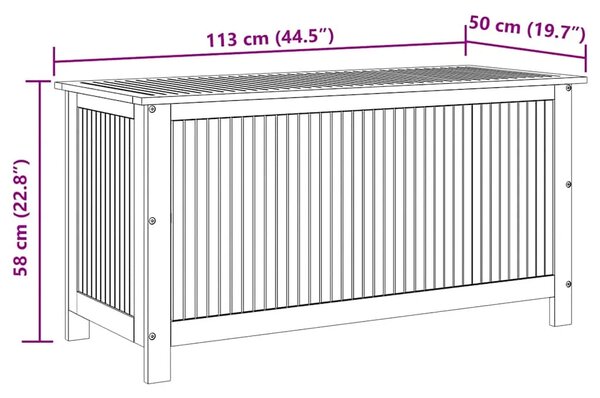 Vrtna kutija za pohranu 113 x 50 x 58 cm masivno bagremovo drvo - 113 x 50 x 58 cm 113 x 50 x 58 cm