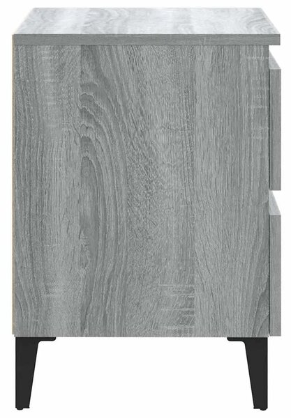 Noćni ormarići s metalnim nogama 2 kom sivi hrast 40x35x50 cm - Sivi hrast sonoma 2 Sivi hrast sonoma 2