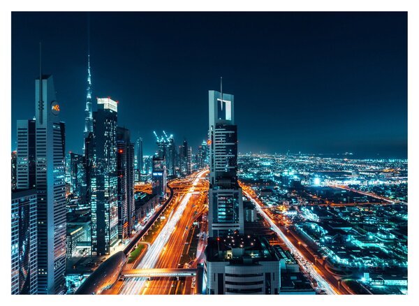 Staklena slika - Dubai noću (70x50 cm)