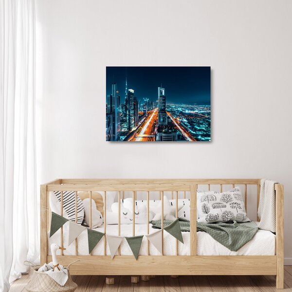 Staklena slika - Dubai noću (70x50 cm)