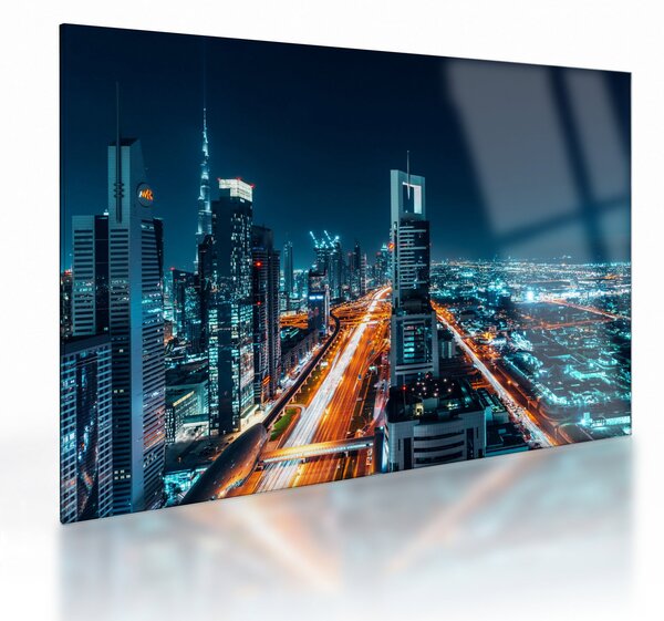 Staklena slika - Dubai noću (70x50 cm)