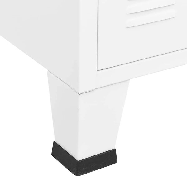 Komoda bijela 105 x 35 x 62 cm od metala i stakla - Bijela 1 Bijela
