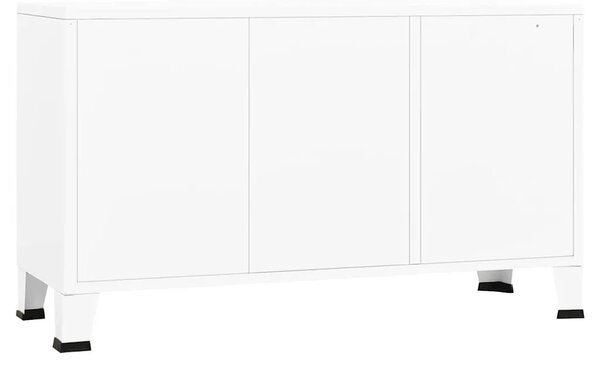 Komoda bijela 105 x 35 x 62 cm od metala i stakla - Bijela 1 Bijela