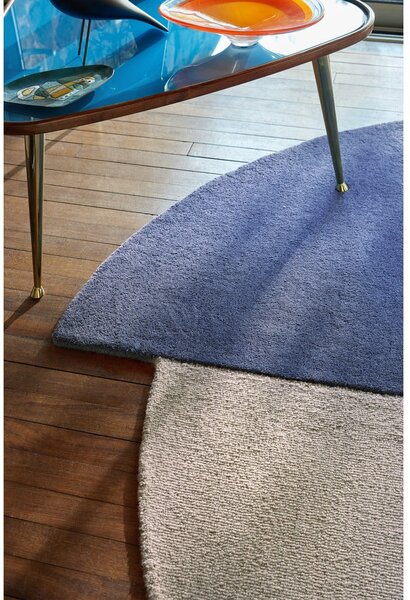 Plavi ručno rađen vunen okrugao tepih ø 150 cm Mia Segment – Flair Rugs