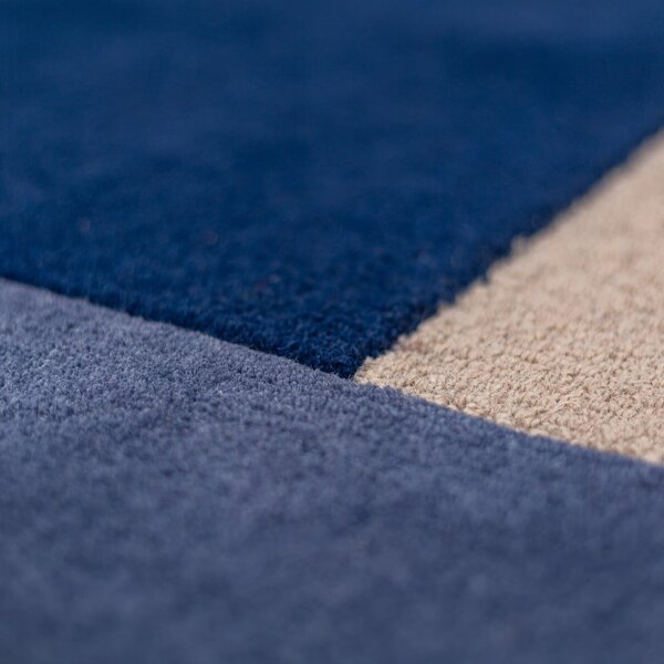 Plavi ručno rađen vunen okrugao tepih ø 150 cm Mia Segment – Flair Rugs