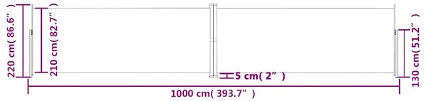 Uvlačiva bočna tenda antracit 220 x 1000 cm - Antracit 220 x 1000 cm 1 Antracit