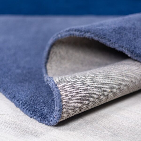 Plavi ručno rađen vunen okrugao tepih ø 150 cm Mia Segment – Flair Rugs
