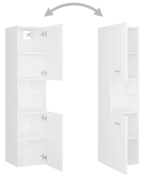 Set kupaonskog namještaja od konstruiranog drva bijeli - Bijela 60 x 38.5 x 46 cm 1 4