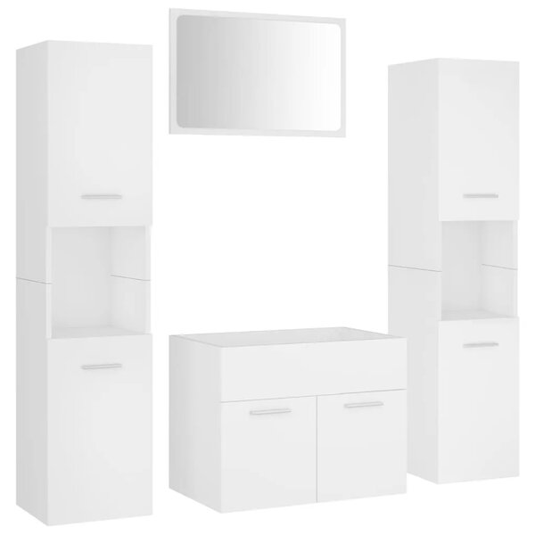 Set kupaonskog namještaja od konstruiranog drva bijeli - Bijela 60 x 38.5 x 46 cm 1 4