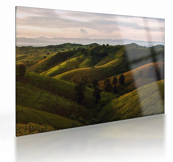 Staklena slika - Pogled na tajlandska brda (70x50 cm)