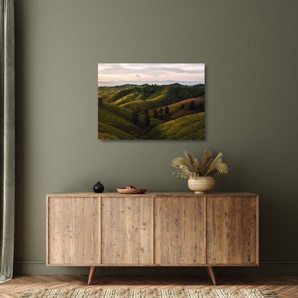 Staklena slika - Pogled na tajlandska brda (70x50 cm)