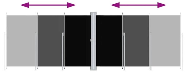 Uvlačiva bočna tenda crna 200 x 600 cm - Crna 200 x 600 cm 1 Crna
