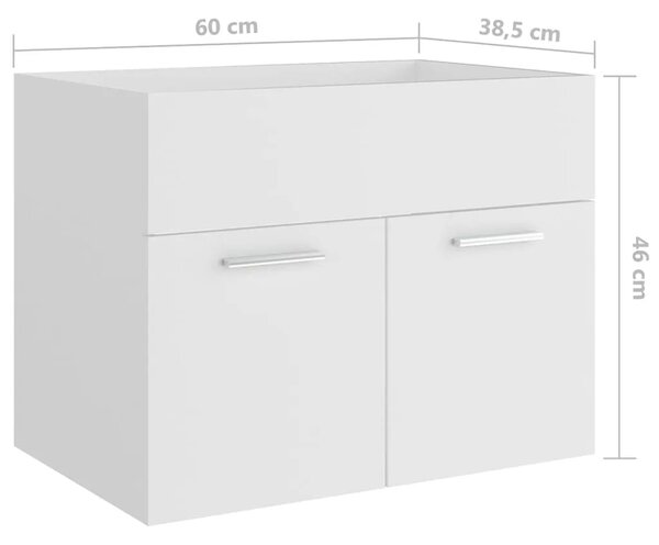 Set kupaonskog namještaja od konstruiranog drva bijeli - Bijela 60 x 38.5 x 46 cm 1 4