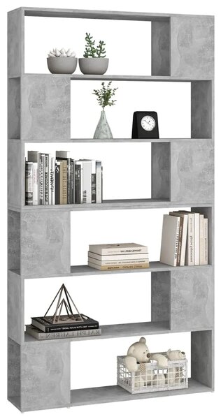 Ormarić za knjige / Paravan - Sobna pregrada boja betona 100x24x188 cm - Beton siva 1 Beton siva