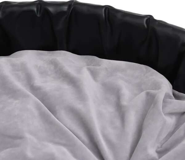 Krevet za pse crno-sivi 99 x 89 x 21 cm od pliša i umjetne kože - Siva 99 x 89 x 21 cm Siva 99 x 89 x 21 cm