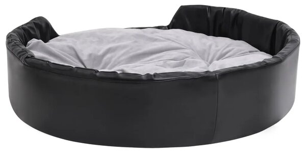 Krevet za pse crno-sivi 99 x 89 x 21 cm od pliša i umjetne kože - Siva 99 x 89 x 21 cm Siva 99 x 89 x 21 cm