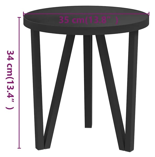 Stolić za kavu crni Ø 35 cm MDF - Crna 1 Crna